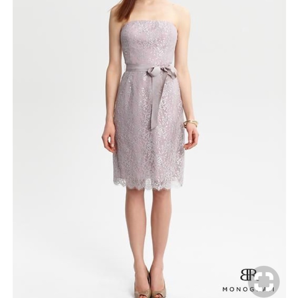 Banana Republic Monogram Strapless Lace Dress